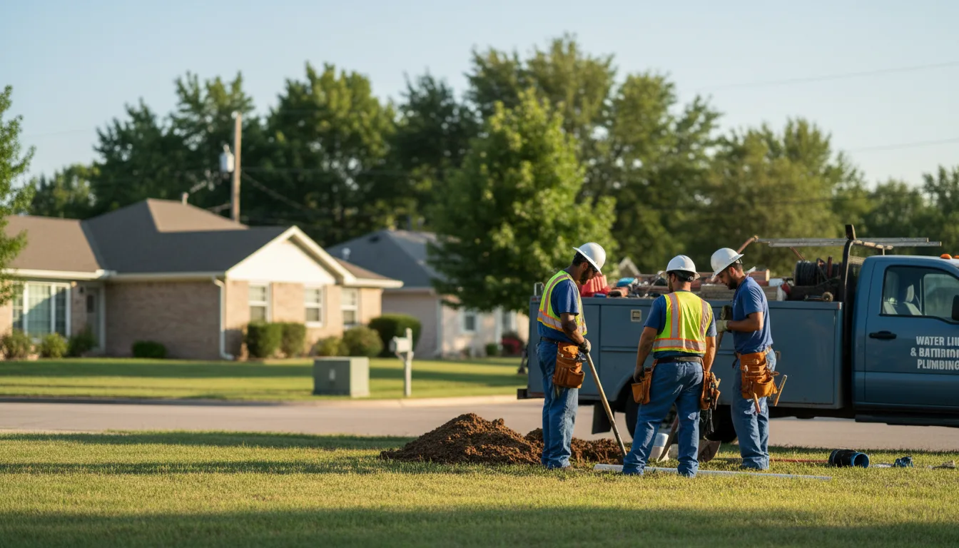 Residential water line and bathroom plumbing service in Darrouzett, TX